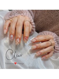 バレンタインネイル