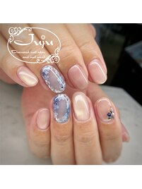 エアジェルアート　紫陽花ネイル