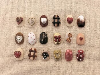 アンテテネイル(ANTETENAIL)の写真/トレンドのスイーツネイル♪ハート・チョコ・リボンなど大人可愛いモチーフを詰め込んだデザインをご用意◎