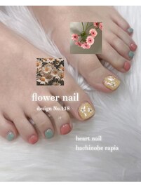 春カラーフットネイル