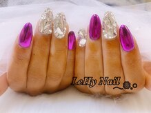 レヒネイル(LeHy nail)/ミラー×埋め尽くしネイル