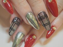 アールローズ(R-rose)/シースルーチェックネイル