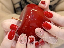 赤りんごネイル