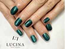 ネイルスタジオ ルキナ(LUCINA)/c-482 シェラックラメグリーン