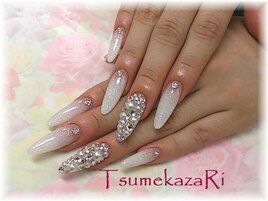 ホワイトラメ★ストーン敷詰め