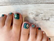 ハイブネイル(Hive nail)/秋フットネイル