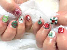 ネイルサロンブリス(nail salon Bliss)/☆ポップで楽しいXmasネイル☆