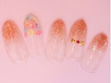 ネイルサロン ビジュードゥ(Nailsalon Bijoux doux)/キャンディリボン♪￥5700