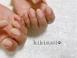 スキニーフレンチネイル　ネオン