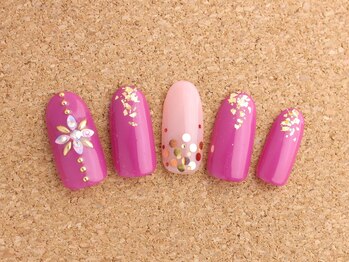 ネイルサロン ブランロール 白金店(Nail Salon Blanl'or)/レッドパープル×ピンク