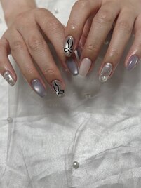 purple × black ribbon