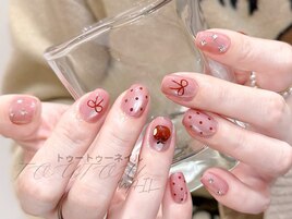 りんごxドットxリボン