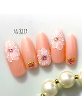 ネイルサロン アンリタ(nail salon AneRita)/春ネイル☆大輪のお花ネイル