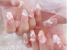 ミイネイル(Me nail)/リボンネイル/フレンチガーリー