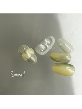 ソーネイル(Soo.nail)/4月定額ネイルシンプルデザイン