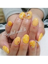 クリスタルネイル ゆめタウン博多店(CRYSTAL NAIL)/イエローマーブルネイル