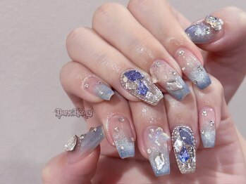 ダークハニー 原宿店(Dark Honey)/ブルー埋めつくしネイル