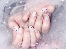 エンジェルネイルサロン(Angel nail salon)/フラッシュX蝶々Xラインストーン