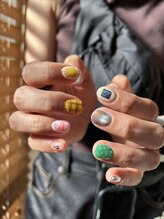 ザ コモン ネイル恵比寿(the common nail)/チェック落書きネイル