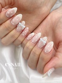 ホワイトドット×リボン