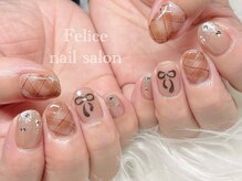 フェリーチェ(Felice)/チェック/リボン/ブラウン