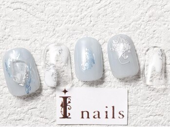 アイネイルズ 梅田店(I nails)/ホイル箔天然石ニュアンス￥7700