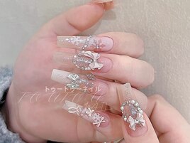 ツリーxリボンクリスマスネイル