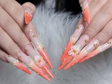 ベルネイル 池袋(Belle Nail)/3Dフラワーロングデザイン