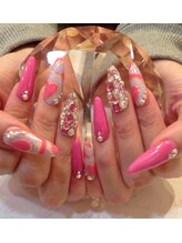 エスフィーネイルサロン ブリーユ(Esfy nailsalon Brille)/ピンクのプッチ柄スカルプ