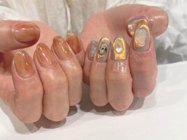 桃ニュアンスネイル