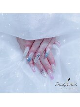 フラッシーネイルズ(Flashy Nails)/長さ出しラメグラ(ベース色有)