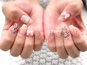 バタフライ 津田沼店(Butterfly)/ガーリー×レオパードネイル♪