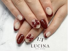 ネイルスタジオ ルキナ(LUCINA)/c-483 大人可愛いリボンネイル