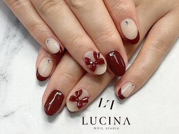 ネイルスタジオ ルキナ(LUCINA)/c-483 大人可愛いリボンネイル