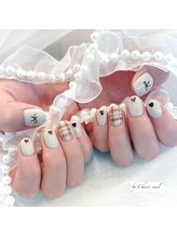 チャコネイル(chaco-nail)/ブラウンチェック柄ネイル