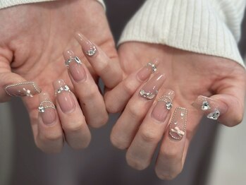 アース ネイルアンドアイラッシュ 甲府昭和店(HAIR & MAKE EARTH Nail&Eyelash)/ワンホンデザイン¥12500