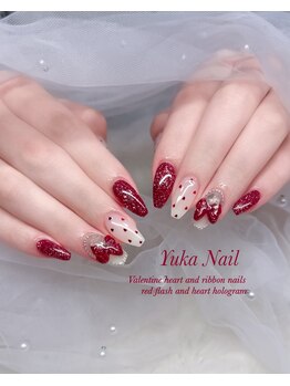 ユカネイル(Yuka Nail)/VALENTINE♪Flashリボンネイル