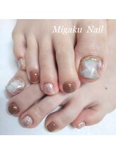 ミガクネイル(Migaku nail)/大理石フットネイル
