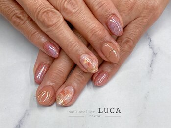 ネイルアトリエルカ(nail atelier LUCA)/W-991 大人可愛い大理石ネイル