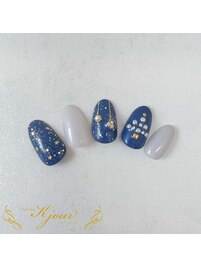 大人っぽいツリーネイル