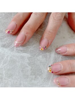 ミイネイル(mii.nail)/押花フレンチ