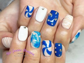【自爪ネイル】ブルーネイル