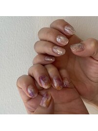 春ネイル　ちぐはぐ　ニュアンス