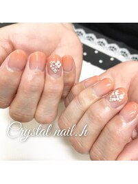 白のホログラムフラワーネイル