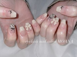 リボン×ホワイトフレンチ