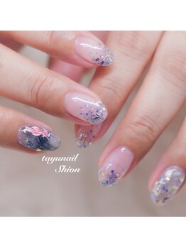 たゆ ネイル(たゆnail)/パラジェル手描き金魚ネイル