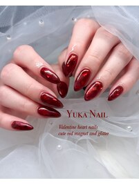 VALENTINE!埋め込みハートネイル