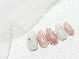 パールフラワ-/フェミニンネイル
