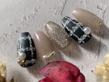 シキナ(shikina)/ツイード　冬　ブラック