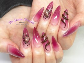 【ロングネイル】ぷっくりネイル